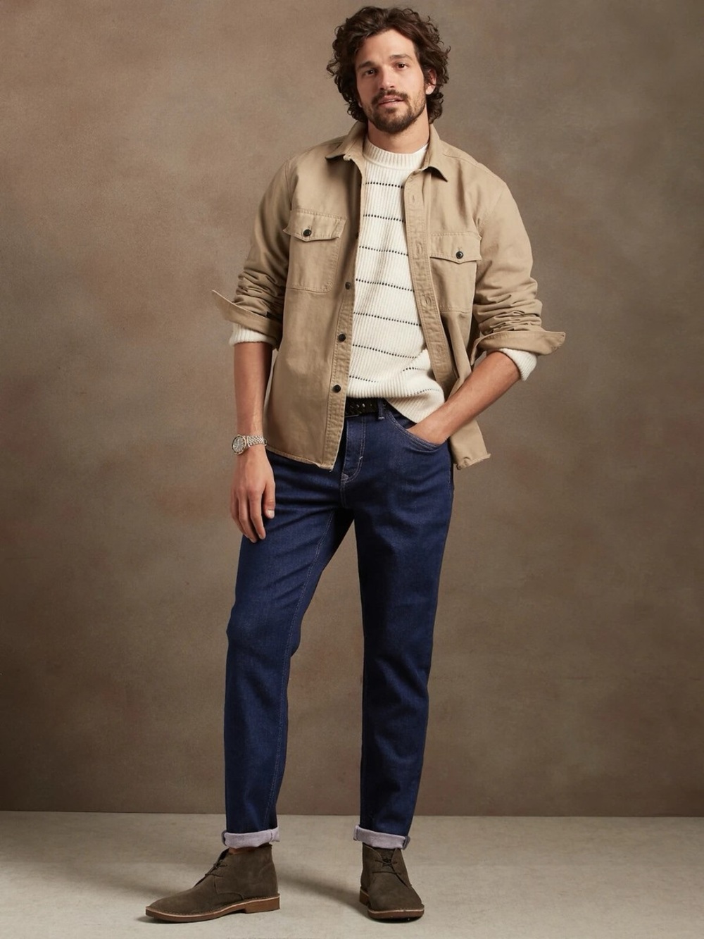 NEW Banana Republic mens 34x30 Watershed mill valley tapered denim blue jeans